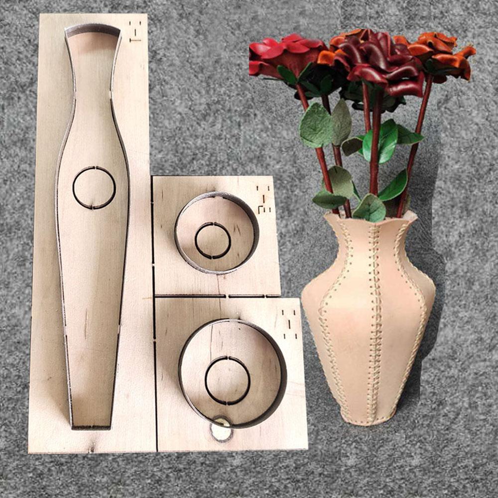 Leather Die Cutting Vase DIY Handcraft Wooden Mold Making Decor Supplies Dies Template Suitable For Common Die-Cutting Machines