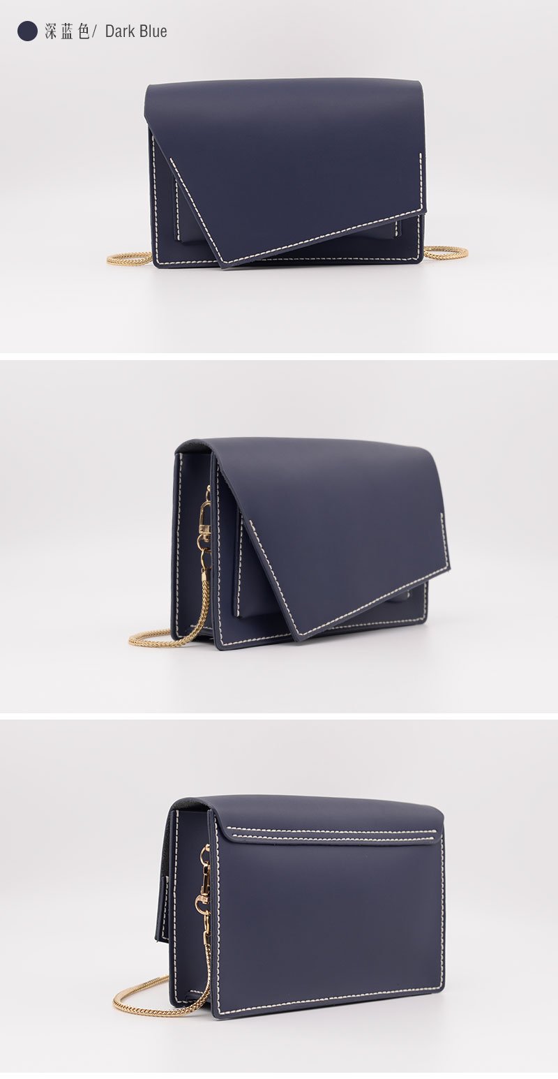 Handmade bag leather material bag Homemade diy hand-stitched one shoulder small square bag