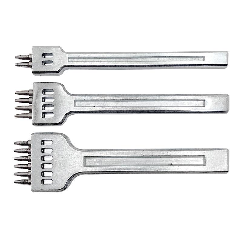 Diy Leather Tool Alloy Steel Row Punch Leather Punch Round Punch 4/5/6 Set Diamond Cut Punch Hand Stitch Threading Punch