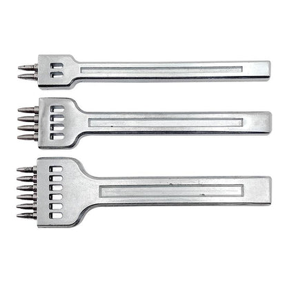 Diy Leather Tool Alloy Steel Row Punch Leather Punch Round Punch 4/5/6 Set Diamond Cut Punch Hand Stitch Threading Punch