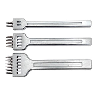 Diy Leather Tool Alloy Steel Row Punch Leather Punch Round Punch 4/5/6 Set Diamond Cut Punch Hand Stitch Threading Punch