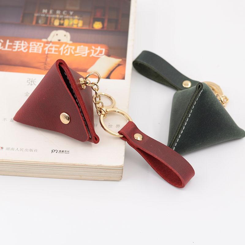 Handmade material bag DIY creative coin purse first layer cowhide hand-stitched coin bag leather pendant