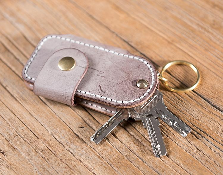 DIY material kit car keychain simple retro fog wax leather first layer cowhide