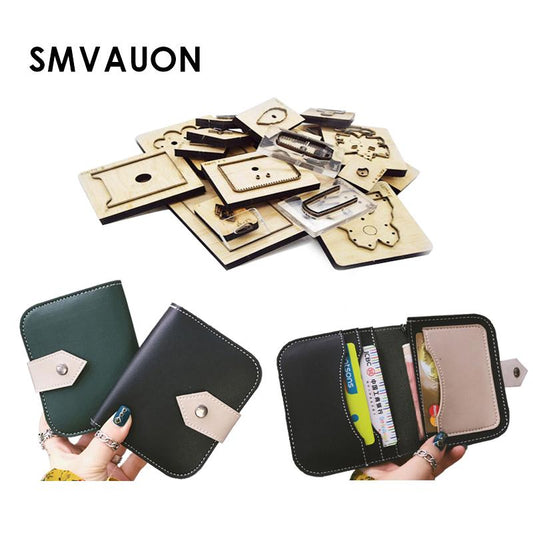 SMVAUON Fashion Wallet Coin Purse Cutting Die Punching Steel Straight Die Leather Packet Cutting Die Wood Mold Tool