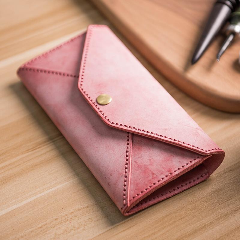DIY material bag Retro fog wax leather leather handbag, long wallet in hand