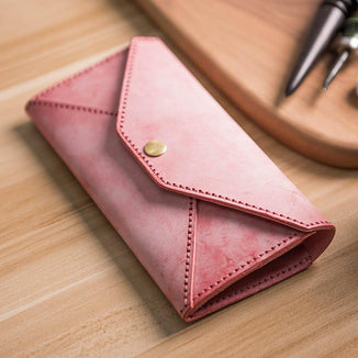 DIY material bag Retro fog wax leather leather handbag, long wallet in hand