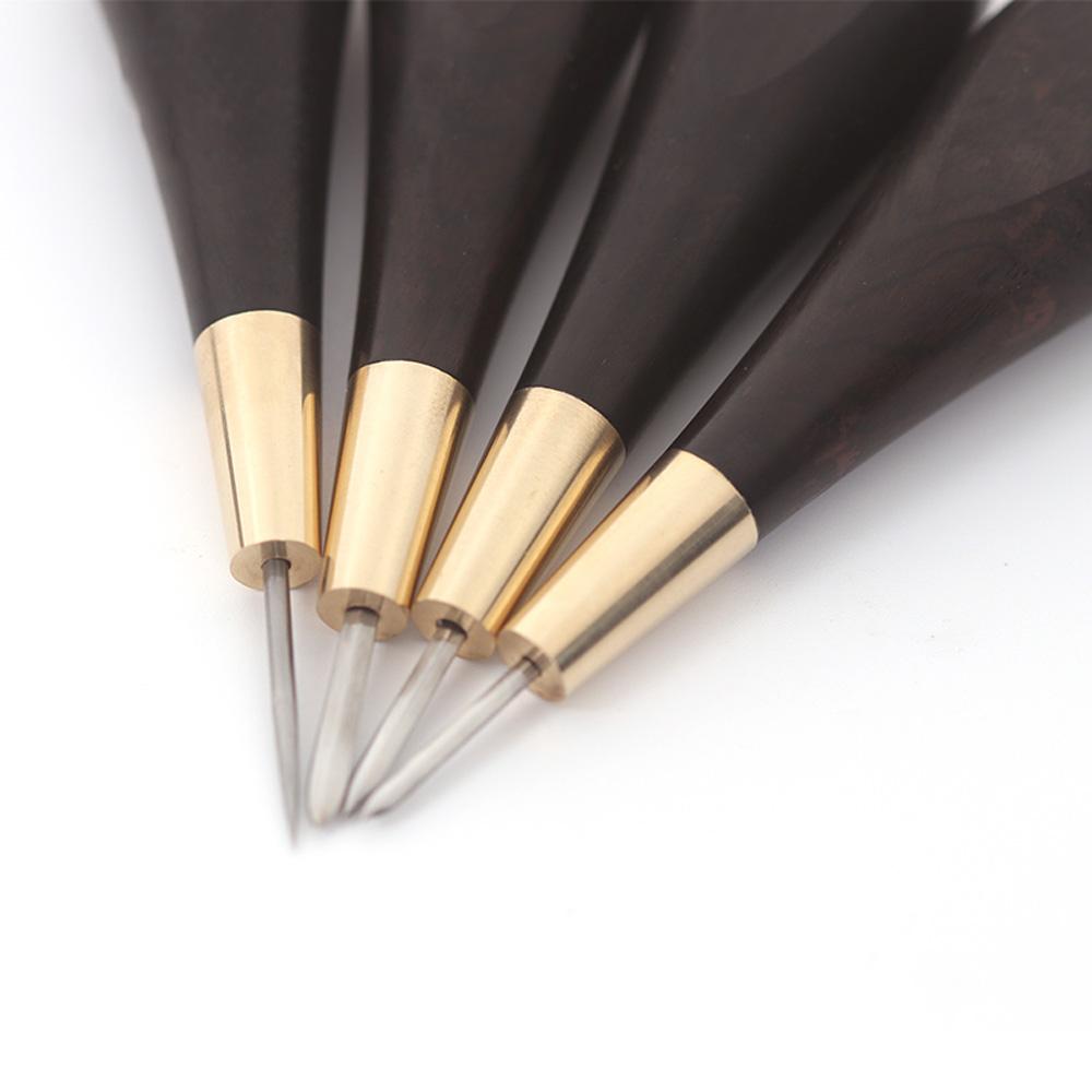 Ebony awl, diamond cone, leather tool, hand-stitched cone needle, leather goods, punching