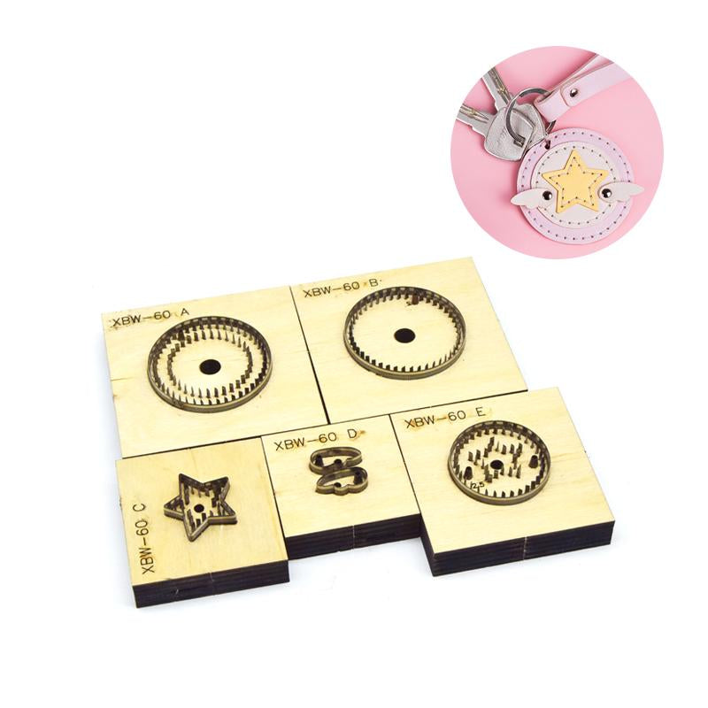 SMVAUON Wooden Mould Cutting Dies For DIY Key Ring Scrapbooking Key Fun Pendant Leather Cut Mold Knife Mould Hand Punch Tool