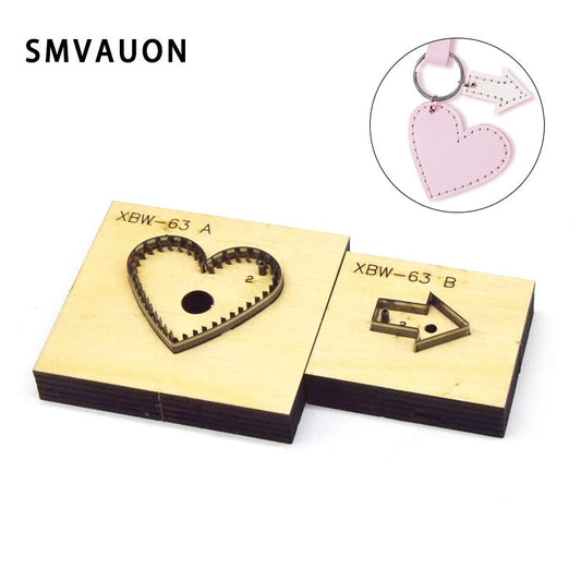 Smvauon Japanese Steel Cutting Die Heart Arrow Key Ring Diy Key Case Fun Pendant Leather Cutter Mold Knife Mould Hand Punch Tool