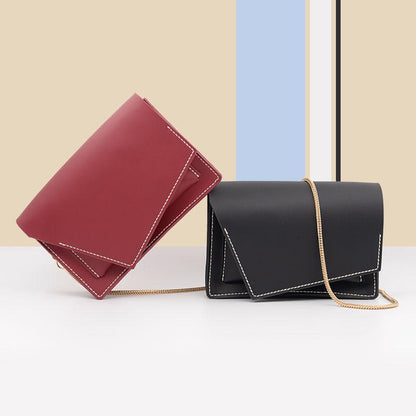 Handmade bag leather material bag Homemade diy hand-stitched one shoulder small square bag