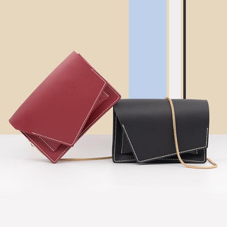 Handmade bag leather material bag Homemade diy hand-stitched one shoulder small square bag