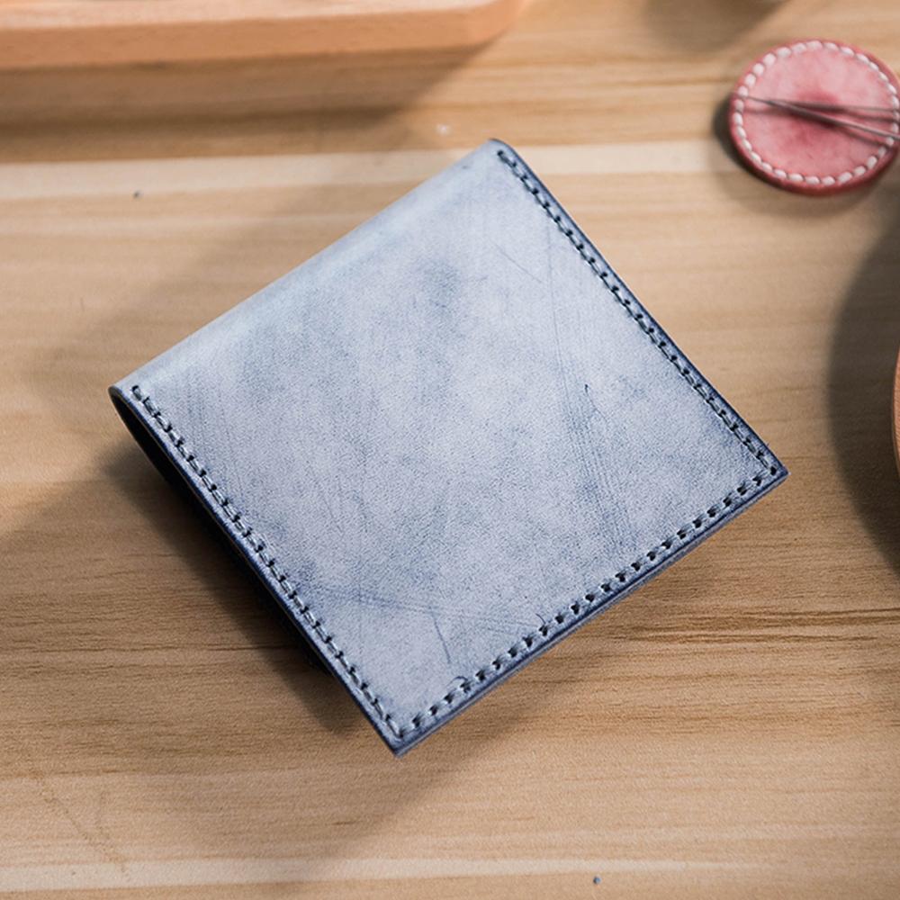 Handmade DIY simple small card bag wipe wax leather leather