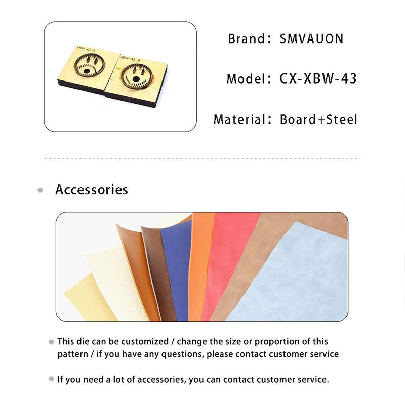 SMVAUON Wooden Mould Cutting Dies For DIY Smile Key Ring Scrapbooking Fun Pendant Leather Cut Mold Knife Mould Hand Punch Tool