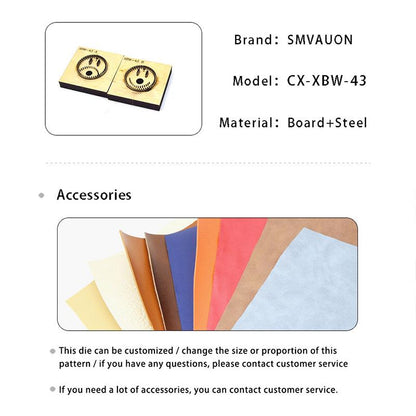 SMVAUON Wooden Mould Cutting Dies For DIY Smile Key Ring Scrapbooking Fun Pendant Leather Cut Mold Knife Mould Hand Punch Tool
