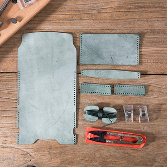 Leather material bag, waxed pickup bag, DIY handmade stitching