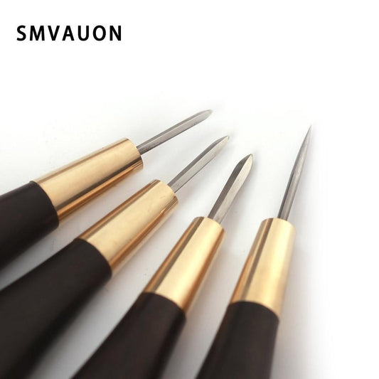 Ebony awl, diamond cone, leather tool, hand-stitched cone needle, leather goods, punching