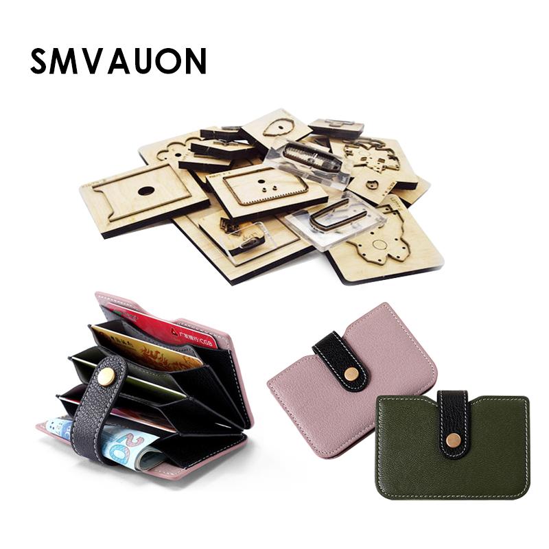 SMVAUON Business Wallet Wood Cutting Dies Diy Handmade Card Pack Bag Stamping Die Clip Straight Leather Wallet