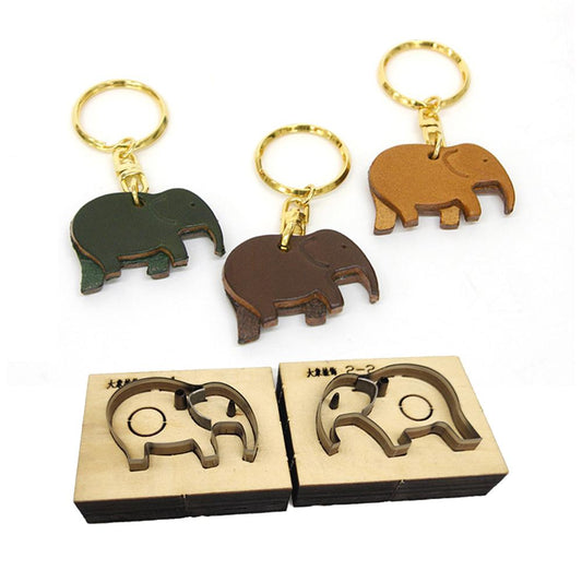 Elephant Leather Key Pendant Diy Craft Wooden Cutting Dies Making Decor Supplies Template Punch Tool