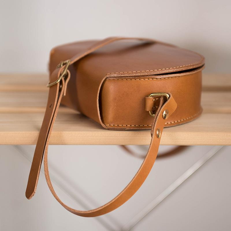 DIY material bag retro shoulder bag Italian vegetable tanned natural cowhide