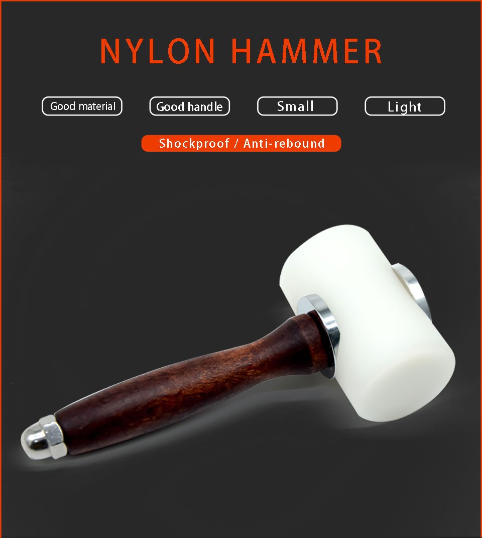 New Handheld Leather Carving Hammer DIY Craft Cowhide Punch Cutting Nylon Hammer Tool with Wood Handle Leather craft Carving