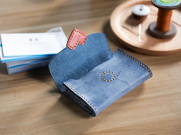 DIY Love Card Holder Handmade Leather Waxed Leather