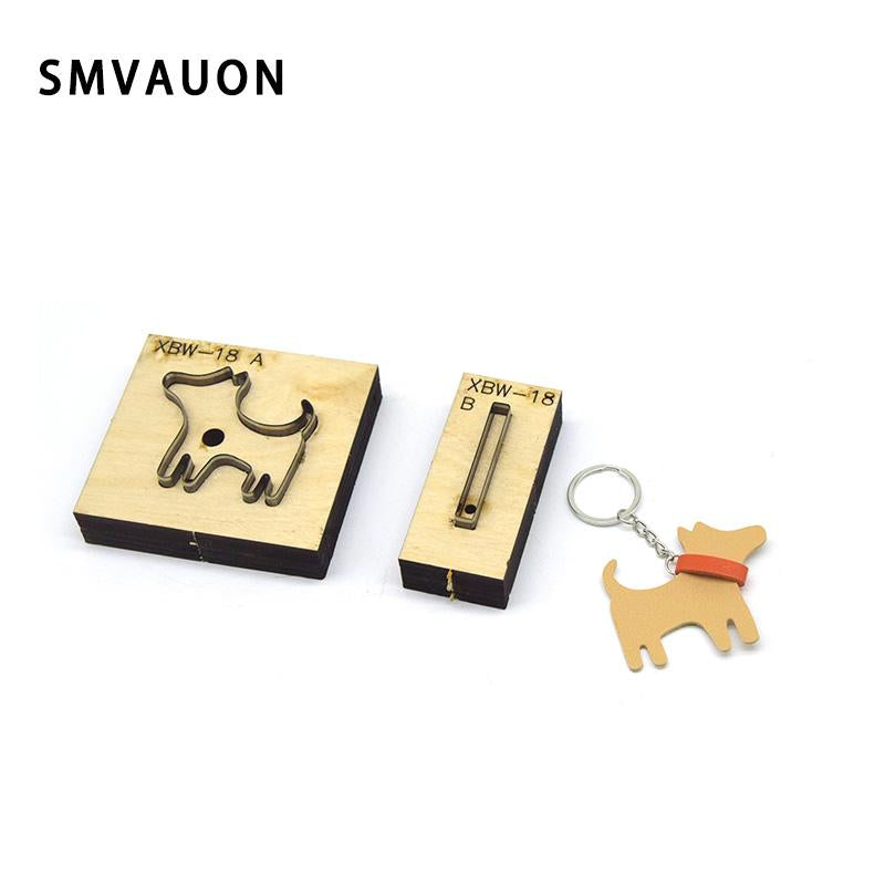 SMVAUON Leather Knife Cutting Die Customized Key Ring DIY Dog Case Pendant Cutter Mold Knife Mould Leather Craft Hand Punch Tool