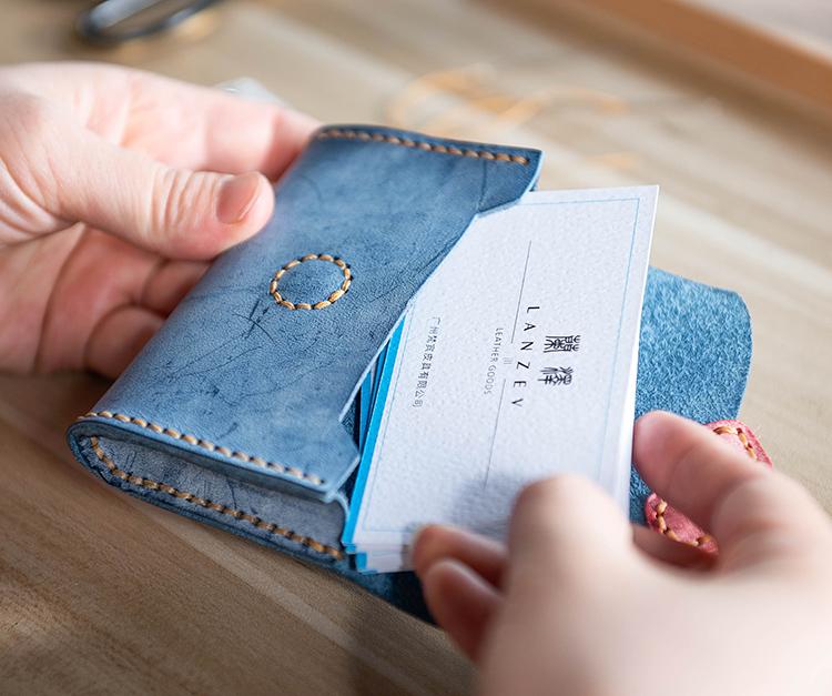 DIY Love Card Holder Handmade Leather Waxed Leather