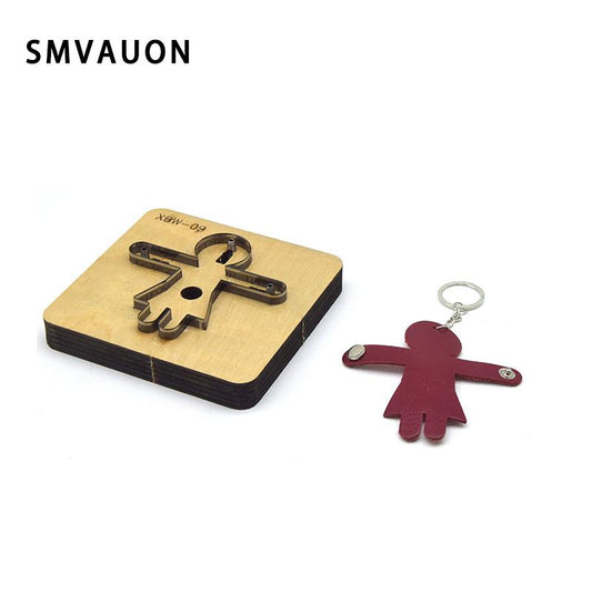 SMVAUON Leather Knife Cutting Die Like Human Key Ring DIY Key Case Pendant Cutter Mold Knife Mould Leather Craft Hand Punch Tool