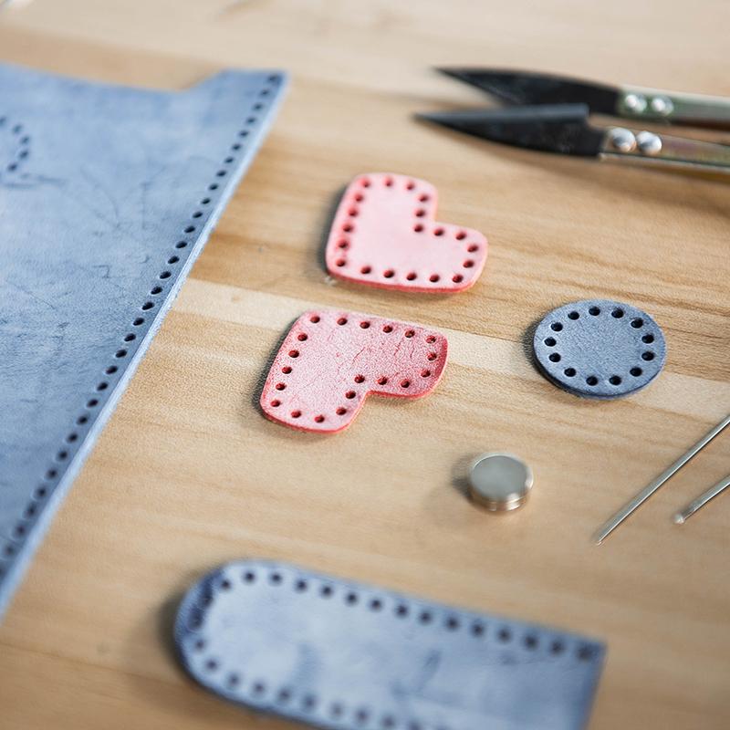 DIY Love Card Holder Handmade Leather Waxed Leather