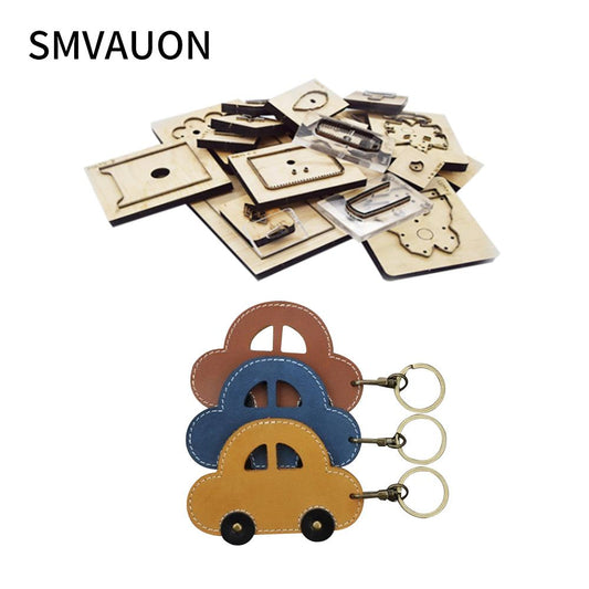 Leather Cutting Dies Cartoon Car Pendant Diy Handmade Craft Wooden Mold Knife Mould