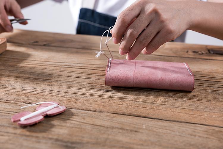 Leather material bag, waxed pickup bag, DIY handmade stitching
