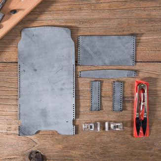 Leather material bag, waxed pickup bag, DIY handmade stitching