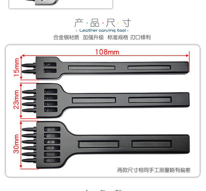 Diy Leather Tool Alloy Steel Row Punch Leather Punch Round Punch 4/5/6 Set Diamond Cut Punch Hand Stitch Threading Punch