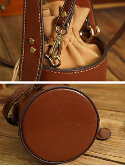 Hand-made DIY material bag, leather bag, handmade leather bucket bag